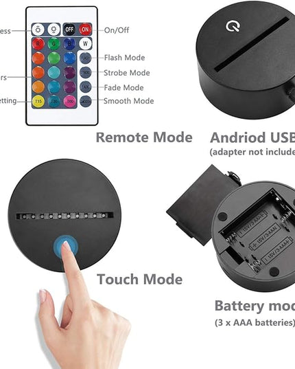 Hockey Night Light, Ice Hockey Player 3D Illusion Lamp for Boys Room Decor with Remote + Touch 16 Colors Flashing Changing Desk Lamps for Kids Sport Fans Birthday Xmas Cool Gifts - LeafyLoom