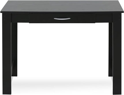 FURINNO Jaya Writing Desk For Residential Use With DrawerBlack, Blackwood, Large - LeafyLoom