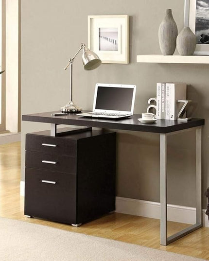 Monarch Specialties Hollow-Core Left or Right Facing Desk, 48-Inch Length, Cappuccino - LeafyLoom