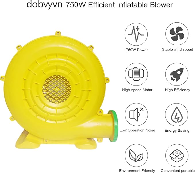 Air Blower 750 Watts, Bounce House Blower for inflatables Jump House, Inflatable Castle and Jump Slides, Efficient and Convenient Commercial Inflatable Blower for Bounce House (Style C-750W) - LeafyLoom