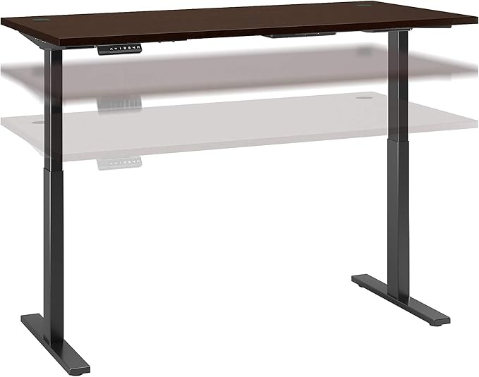 Bush Business Furniture Move 60 Electric Ergonomic Sit-Stand Computer Table for Home and Professional Office, 72W x 30D, Mocha Cherry - LeafyLoom