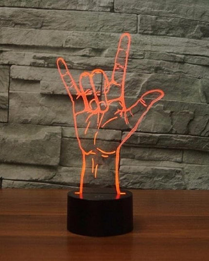 FXUS 3D I Love You Sign Night Light Powered Remote Control Touch 16 Color Change LED Table Desk Lamp Home Decoration Toy Birthday Xmas Kid Children Gift - LeafyLoom