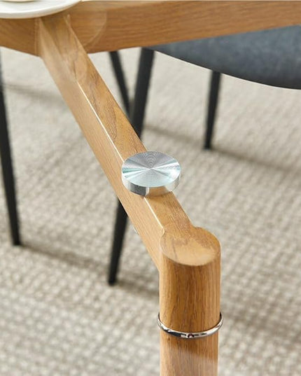 IDS Home Office Furniture Contemporary Computer Desk, 0.31” inch Tempered Transparent Glass Tabletop Writing Table (Metal Leg(Wooden Skin)) - LeafyLoom