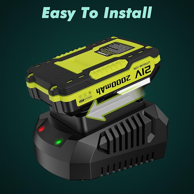 Battery Charger, Replacement 21V Charger for LAZYBOI Cordless Leaf Blower, Multi-Protection Safety System with 1-Hour Fast Charge - LeafyLoom