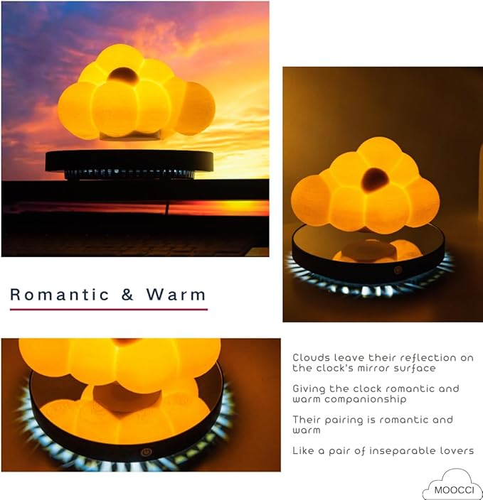 Levitating Cloud Lamp, Magnetic Floating Cloud LED Light Desk Lamp Table lamp Night Light,Unique Gifts Christmas Room Home Office Decor (Cloud Lamp) - LeafyLoom