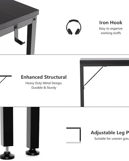 HOMIDEC Office Desk, Computer Desk with Drawers 40" Study Writing Desks for Home with Storage Shelves, Desks & Workstations for Home Office Bedroom - LeafyLoom