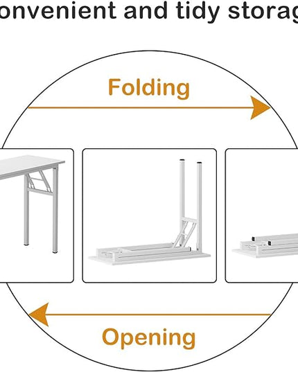 Need Small Desk 31 1/2" No Assembly Foldable Writing Table,Sturdy and Heavy Duty Folding Computer Desks for Small Space/Home Office/Dormitory AC5DW(80 * 40) - LeafyLoom