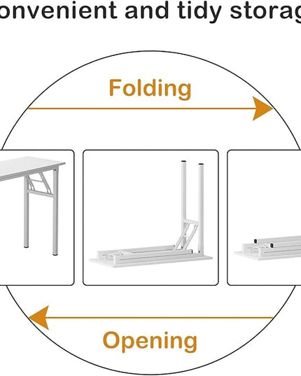 Need Office Computer Desk - 47.2L Sturdy and Heavy Duty Folding Laptop Table,Writing Table/Home Office Desk/Sewing Table,No Assembly Required,White AC5DW(120 * 60) - LeafyLoom