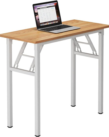 Need Small Desk 31 1/2" No Assembly Foldable Writing Table,Sturdy and Heavy Duty Folding Computer Desks for Small Space/Home Office/Dormitory AC5BW(80 * 40) - LeafyLoom