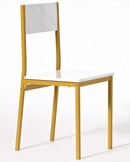 SogesHome 4-Piece Dining Table Set for 4 - Space-Saving Kitchen Set with Bench and Chairs, Ideal for Restaurants and Coffee Shops, Golden - LeafyLoom