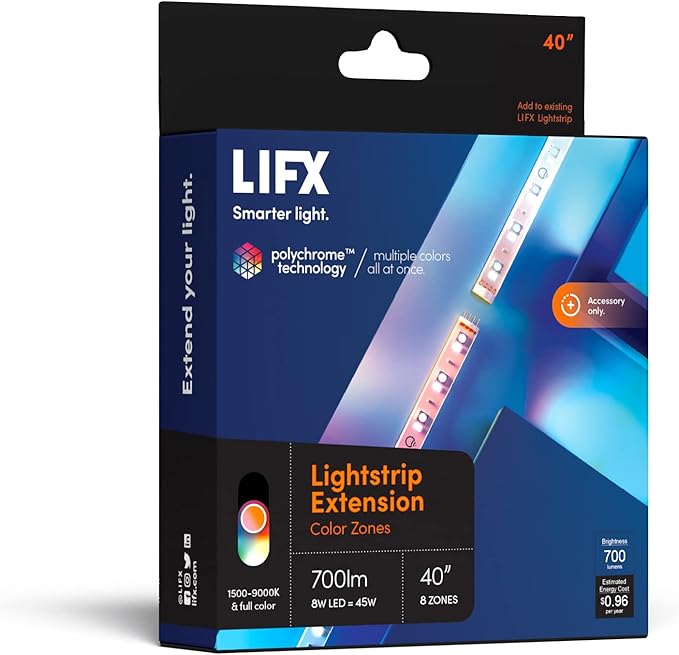 LIFX Lightstrip 40" Extension Only (no Controller or Supply Included), Wi-Fi Smart LED Light Strip, Full Color with Polychrome Technology™. LIFX