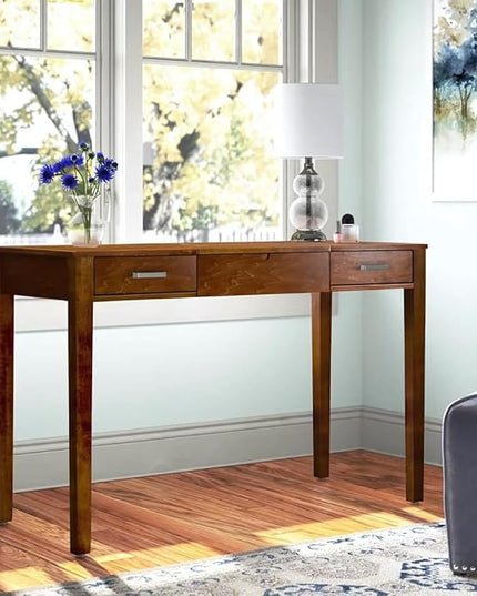 Hives & Honey Parsons Writing Vanity Computer Desk Office Furniture - Walnut - LeafyLoom