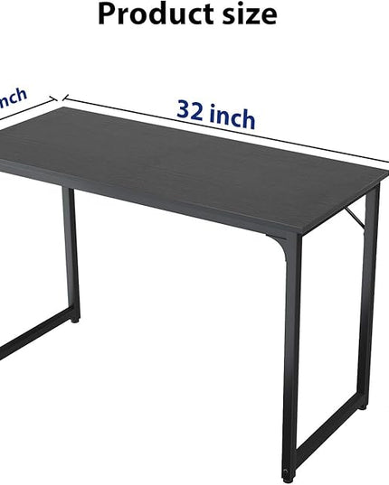 Foxemart Modern Small Computer Desk, 32 Inch, Sturdy Laptop Study Desk Table for Home Office, Black - LeafyLoom