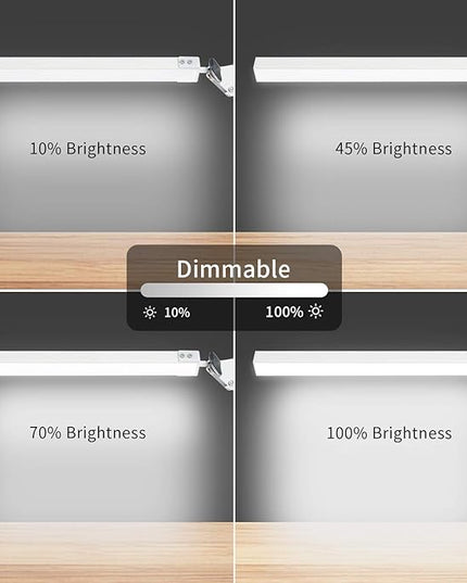 LED Desk Lamp, Architect Task Lamp, Metal Swing Arm Dimmable Drafting Table Lamp with Clamp (3 Color Modes, 10-Level Dimmer, Memory Function) Highly Adjustable Office, Craft, Workbench Light - LeafyLoom