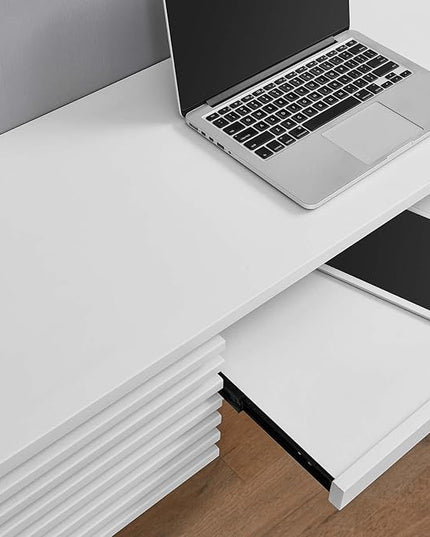 Modway Render Mid-Century Modern, Wall Mount Office Desk, White - LeafyLoom