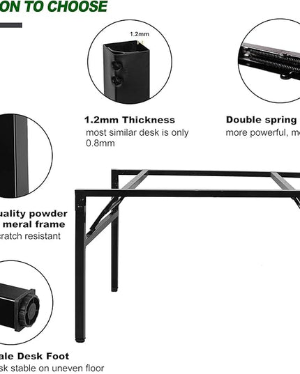 Need Home Office Desk - Large Computer Desk Sturdy Table Foldable Desk Gaming Computer Table No Assembly Required AC5BB 60 inch - LeafyLoom