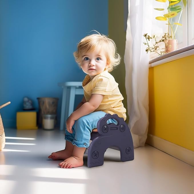 Mini Plastic Stool for Toddler, Small Kids Activity Chair & Seat for Bathroom Bedroom Living Room, Mini Portable Chair for Kids Aged 1-3, Indoor & Outdoor Use - LeafyLoom