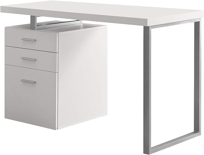 Monarch Specialties Hollow-Core Left or Right Facing Desk, 48-Inch Length, White - LeafyLoom
