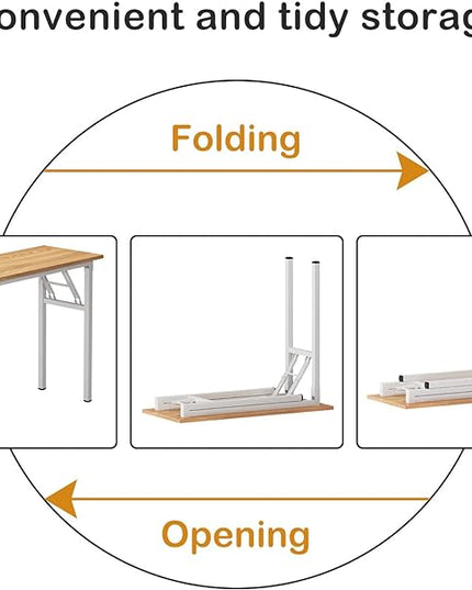 Need Small Desk 31 1/2" No Assembly Foldable Writing Table,Sturdy and Heavy Duty Folding Computer Desks for Small Space/Home Office/Dormitory AC5BW(80 * 40) - LeafyLoom