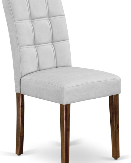 East West Furniture ANAS3-AWA-27 3 Piece Modern Dining Set consists A Dinning Table and 2 Light Gray Faux Leather Dinner Chairs, Antique Walnut, 36x36 Inch - LeafyLoom