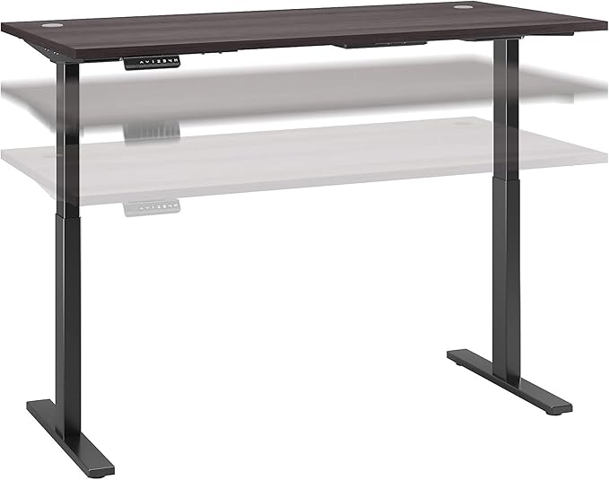 Bush Business Furniture Move 60 Electric Ergonomic Sit-Stand Computer Table for Home and Professional Office, 72W x 30D, Storm Gray - LeafyLoom