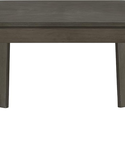 6-Piece Wood Rectangular Dining Table Set with 4 Full Back Padded Chairs & Bench, Tapered Legs, for Kitchen Living Room, Farmhouse Style, Dark Gray, 60" L x 36" W x 30.3" H - LeafyLoom