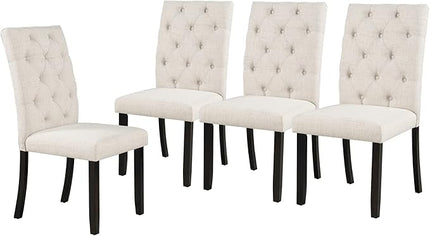 Kitchen 6-Piece Farmhouse Dining Set 72" Wood Rectangular Table, 4 Upholstered Chairs with Bench, Espresso - LeafyLoom