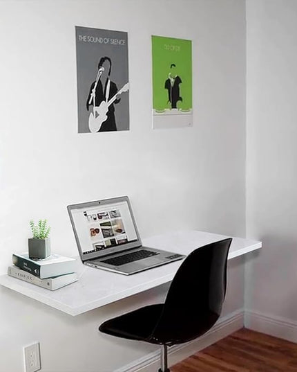 Kaboon Universal Tabletop 40"x18", Solid One-Piece Melamine Table Top, Double Desk L-Desk Floating Desk DIY, Home and Office, White Rock - LeafyLoom