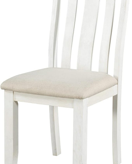 Kitchen Retro Style 7-Piece Dining Set with Extendable Table and 6 Upholstered Chairs, Brown+White - LeafyLoom