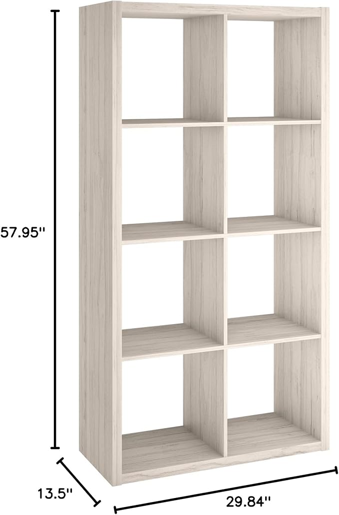 ClosetMaid 4584 Decorative Open Back 8-Cube Storage Organizer, Bleached Walnut - LeafyLoom