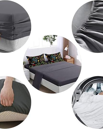 6 Pieces Gamer Comforter Set for Boys Gaming Bedding Set Full Size,Video Game Controller Comforter for Boys Kids Adult 3D Gamepad Microfiber Bedding Sets 6 Pieces Bed in A Bag Sets3011,Full - LeafyLoom