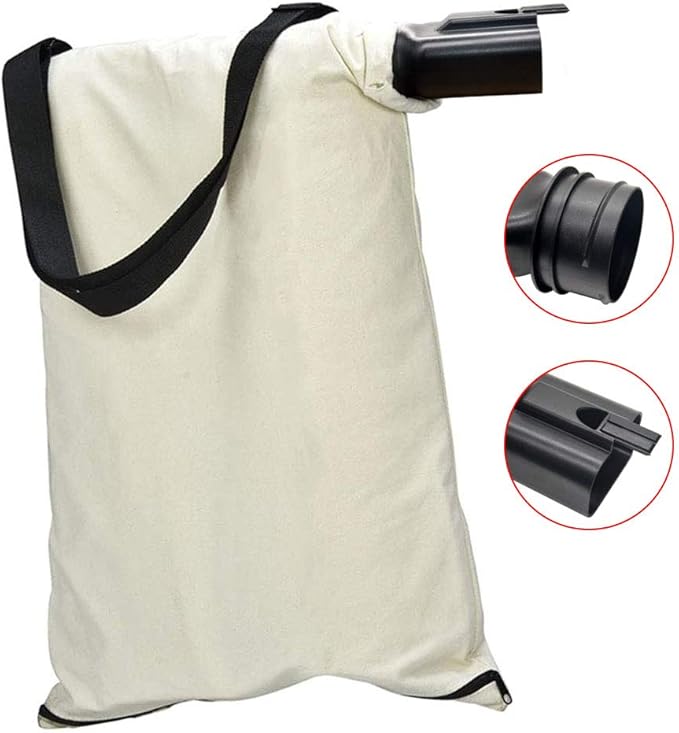31101810 Blower Debris Vacuum Bag, Compatible with Greenworks Vacuum Bag 24022 24072 Leaf Blower Vacuum Debris White Cloth Bag w/Zipper,Replace 31103148 - LeafyLoom