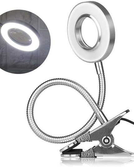 Desk Lamp, Adjustable Light Color and USB Tattoo Beauty Lamp with Clip, 2.5X Magnifier Feature for Tattoo Eyebrow Eyelash Extension and Reading - LeafyLoom