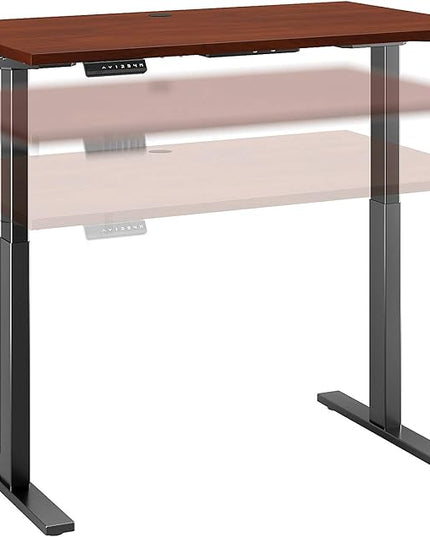 Bush Business Furniture Move 60 Electric Ergonomic Sit-Stand Computer Table for Home and Professional Office, 48W x 24D, Hansen Cherry - LeafyLoom