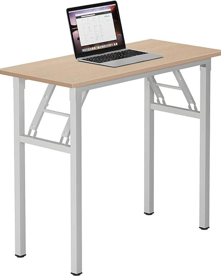 Need Small Desk 31 1/2" No Assembly Foldable Writing Table,Sturdy and Heavy Duty Folding Computer Desks for Small Space/Home Office/Dormitory AC5AW(80 * 40) - LeafyLoom