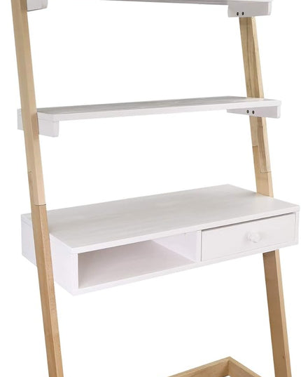 American Trails Freestanding Ladder Desk With Drawer, Natural Maple/White - LeafyLoom