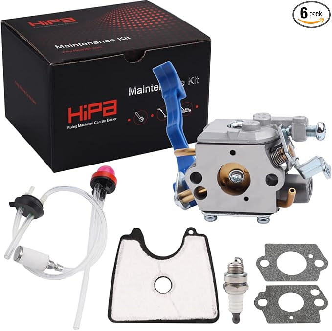 Hipa 125B Carburetor for Husq 125B 125BVX 125BX Jonsered B2126 BV2126 Leaf Blower Replace 545081811 590460102 C1Q-W37 Blower Carburetor Tune Up Kit Parts with 545112101 Filter - LeafyLoom