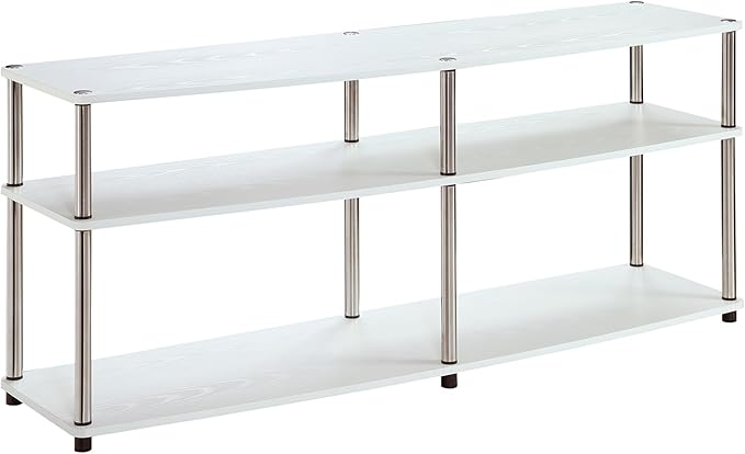 Convenience Concepts Designs2Go 3 Tier 60" TV Stand, White - LeafyLoom