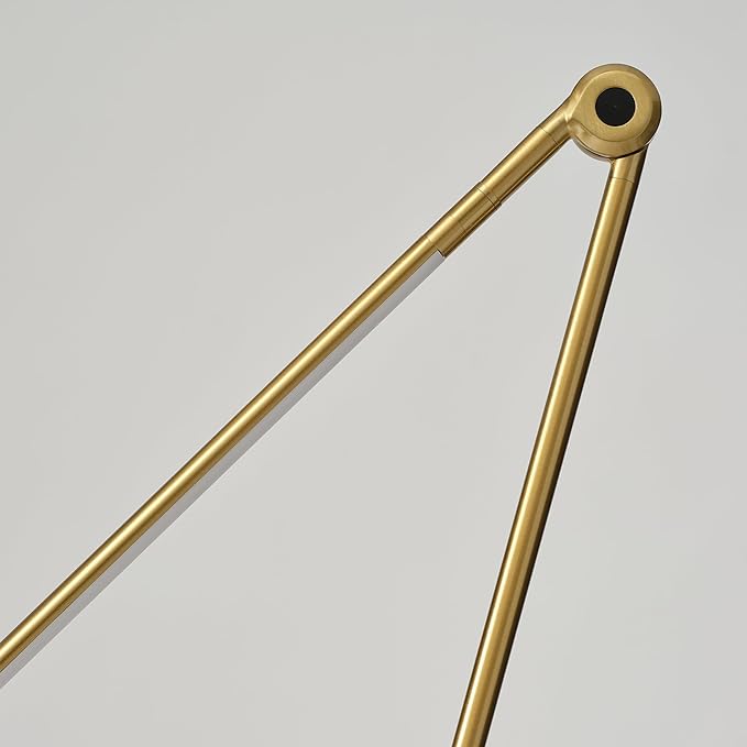 Brightech Libra LED Table Lamp - Contemporary Minimalist Thin Compact Desk Lamp - Adjustable Pivoting LED Head with Built-in Dimmer and Color Changing LED - Brass - LeafyLoom