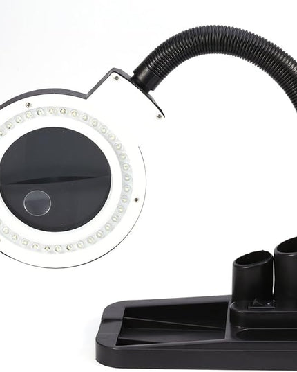 Magnifier with Light and Stand,Adjustable 40 LED Magnifying Desk Lamp Light Magnifier & Desk Lamp Illuminated Lighting 5X 10X Stand Magnifier Crafts Glass Tabletop Lamp with Pen Container - LeafyLoom