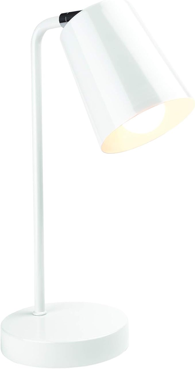 Newhouse Lighting NHDK-OS-WH Oslo Contemporary Desk Lamp with LED Bulb Included, White - LeafyLoom