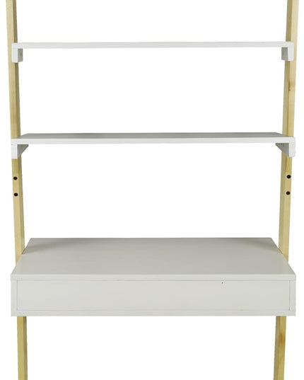 American Trails Freestanding Ladder Desk With Drawer, Natural Maple/White - LeafyLoom