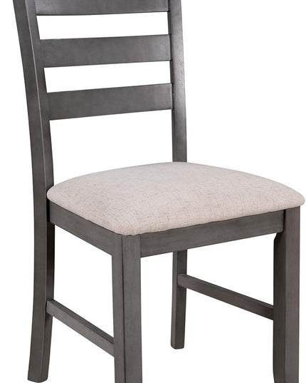 Kitchen 6-Pieces Family Furniture, Solid Wood Dining Room Set with Rectangular Table & 4 Chairs with Bench, Gray - LeafyLoom