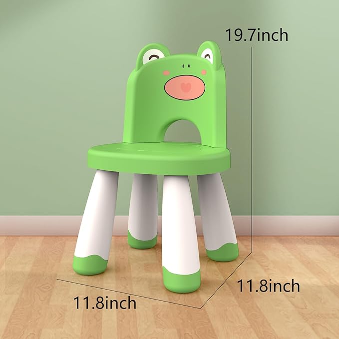 Kids Plastic Chair, Durable and Lightweight Kids Chair,11" H Seat, Indoor or Outdoor Use for Toddlers Boys Girls Birthday Gifts (Green) - LeafyLoom