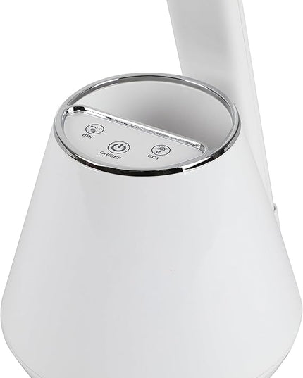 Folding Mini Desk Lamp - Dimmable Touch Control 8W LED Portable Light - Foldable 17.67" H Table Top Lamps for Office Home & Travel, White - LeafyLoom