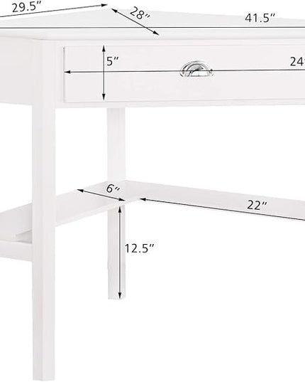 Giantex with One Drawer and One Storage Shelf, White Finish - LeafyLoom