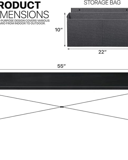 MoNiBloom Computer Desk 55", Simple Style Home Gaming Desk with Storage Bag, Office Writing Workstation- Black - LeafyLoom