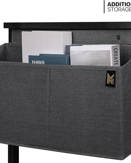 MoNiBloom Computer Desk 55", Simple Style Home Gaming Desk with Storage Bag, Office Writing Workstation- Black - LeafyLoom