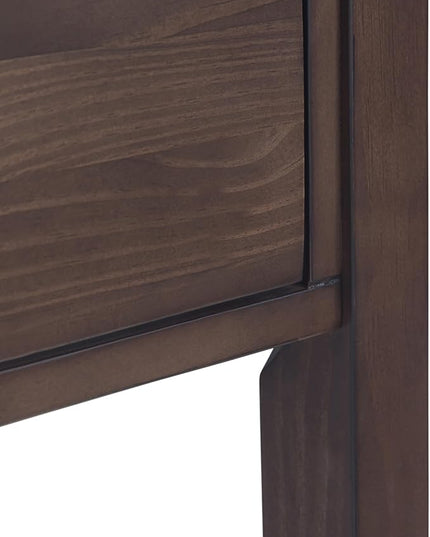 SIMPLIHOME Hollander SOLID WOOD 60 inch Wide Wide Console Sofa Entryway Table in Warm Walnut Brown with Storage, 3 Drawers , for the Living Room, Entryway and Bedroom - LeafyLoom