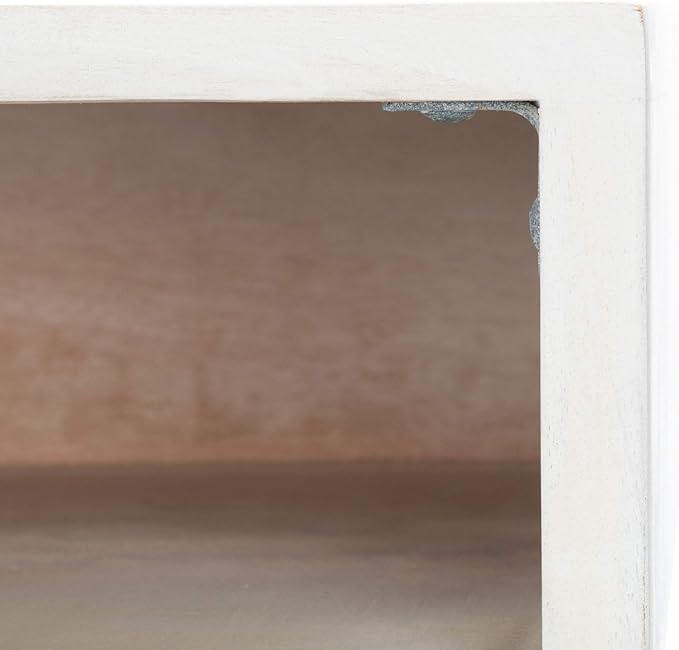 Safavieh Home Office Collection Marigold White Wash and Brass 1-Drawer Hairpin Leg Desk, 0 - LeafyLoom